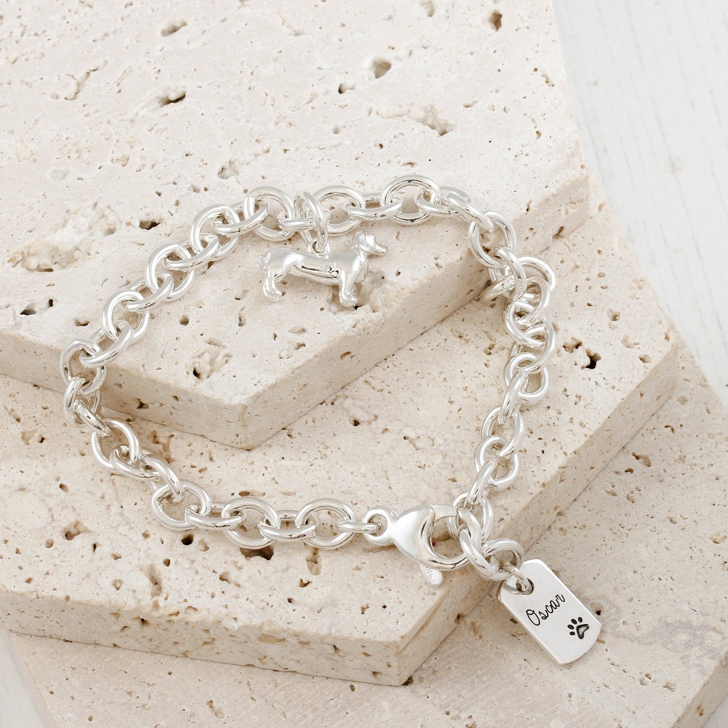 Dachshund Silver Dog Charm Bracelet Scarlett Jewellery