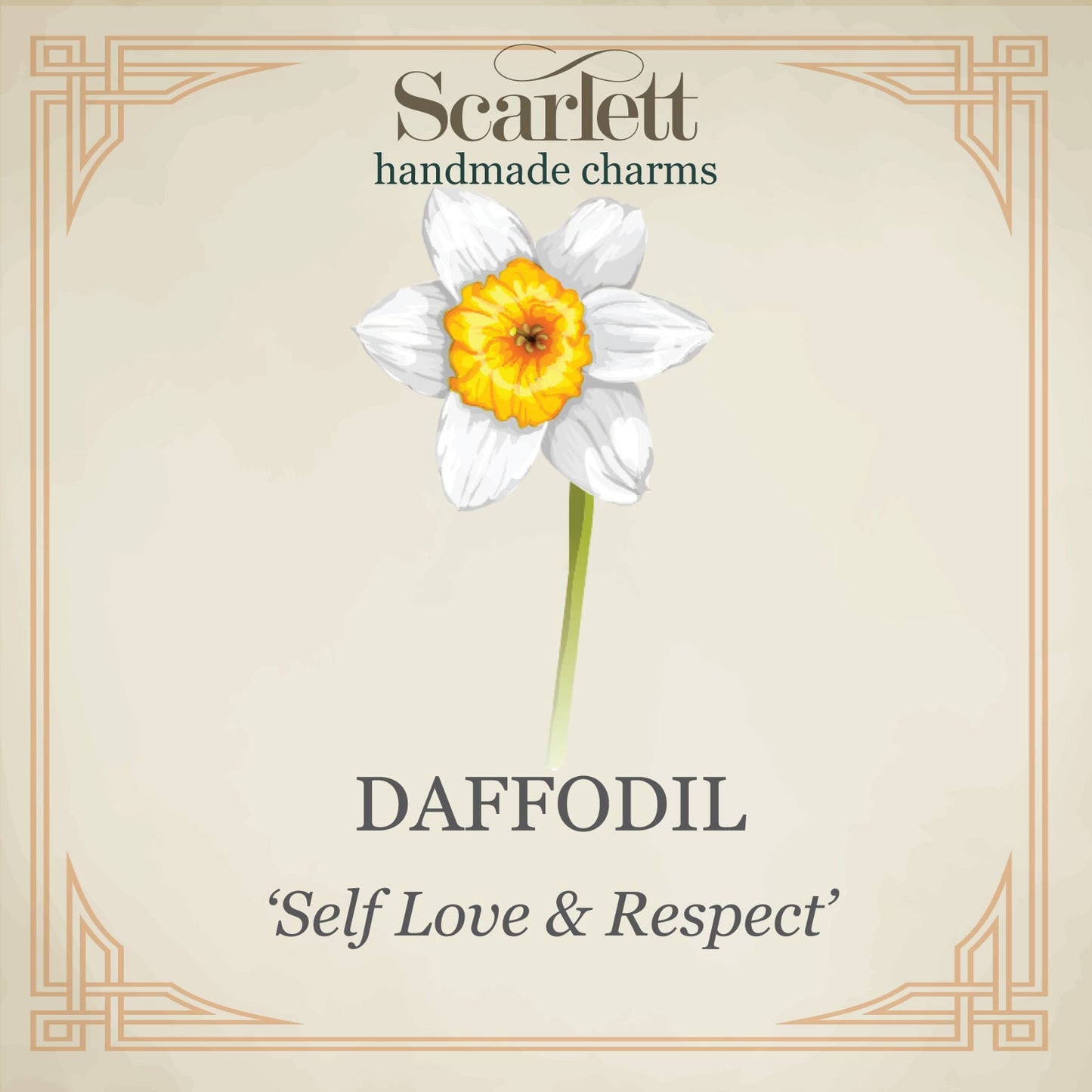 Daffodil Flower Silver Charm Scarlett Jewellery