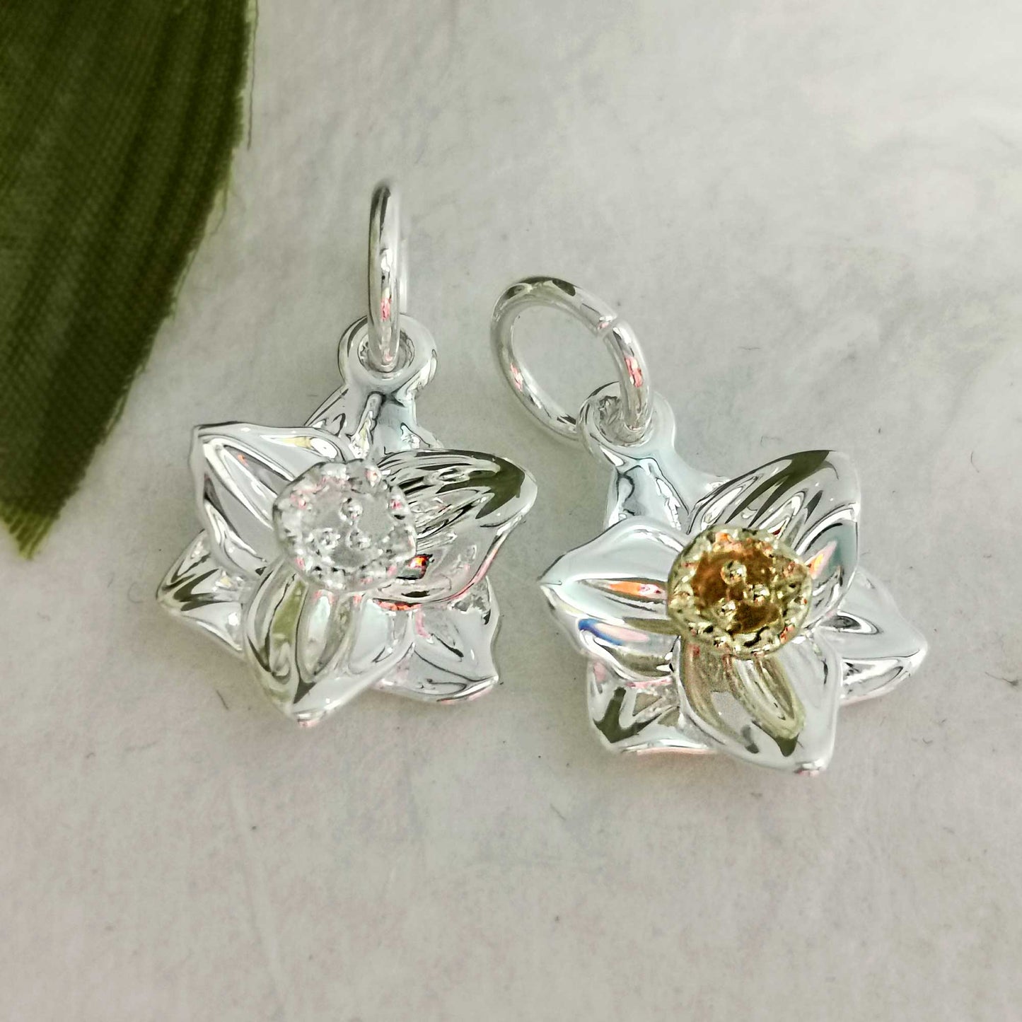 Daffodil Flower Silver Charm Scarlett Jewellery