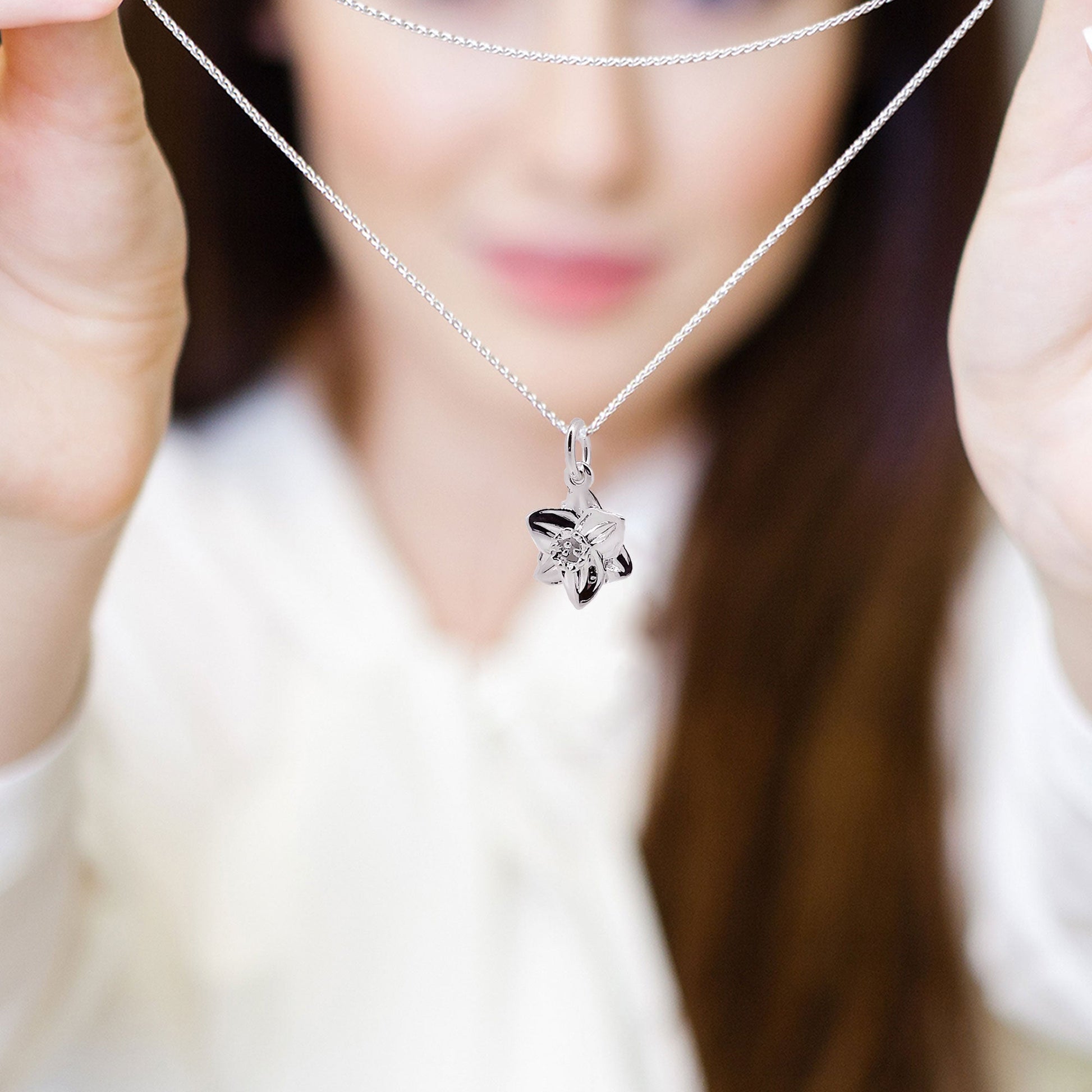 Daffodil Flower Silver Charm Scarlett Jewellery