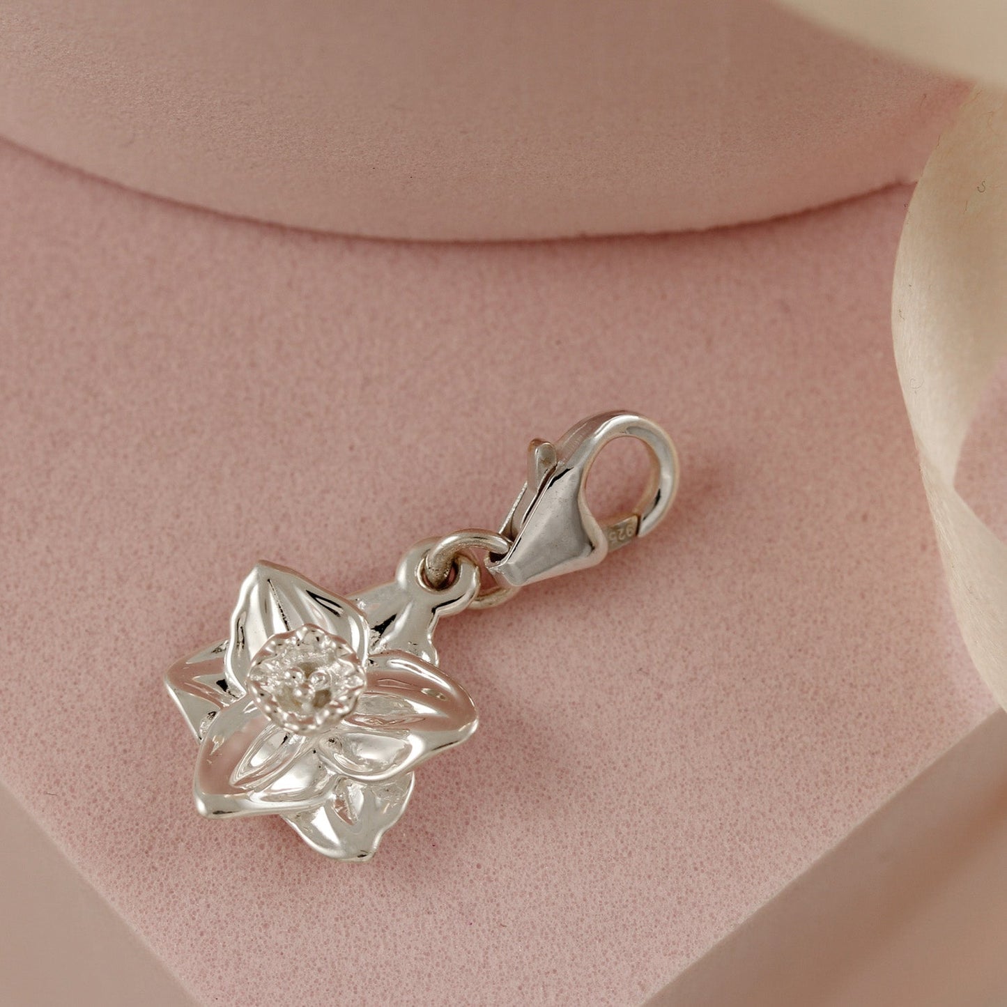 Daffodil Flower Silver Charm Scarlett Jewellery