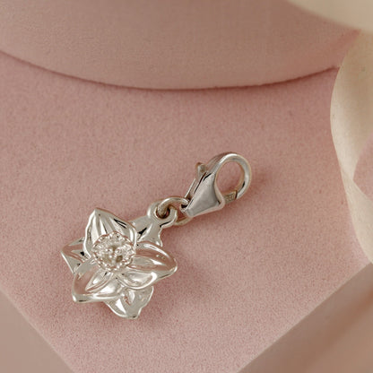 Daffodil Flower Silver Charm Scarlett Jewellery