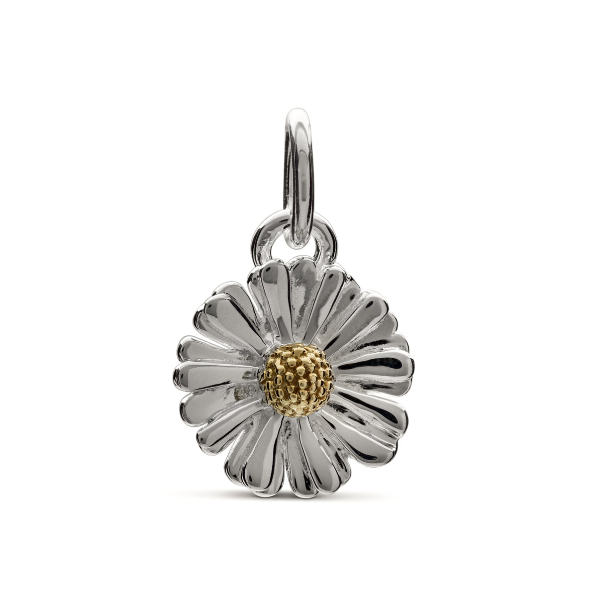 Daisy Flower Silver & Solid Gold Charm Scarlett Jewellery
