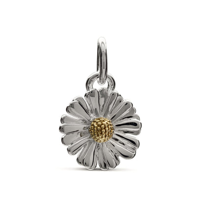 Daisy Flower Silver & Solid Gold Charm Scarlett Jewellery