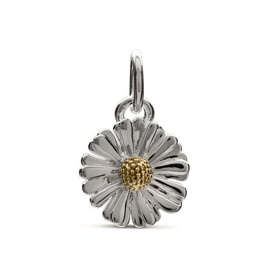 Daisy Flower Silver & Solid Gold Charm Scarlett Jewellery