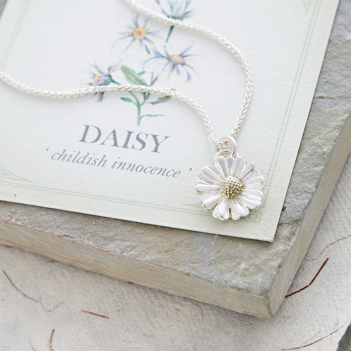 Daisy Flower Silver & Solid Gold Charm Scarlett Jewellery