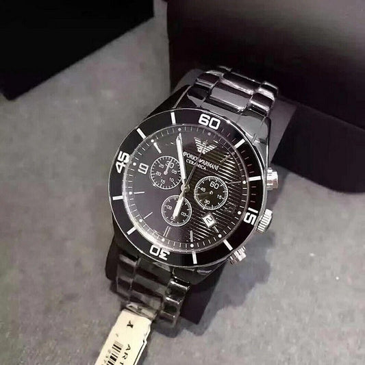 Emporio Armani AR1421 Leo Men's Black Ceramic Watch - SJR London Timepiece