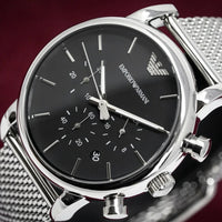 Emporio Armani AR1808 Luigi Men's Silver Mesh Watch - SJR London Timepiece