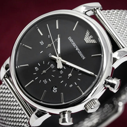 Emporio Armani AR1808 Luigi Men's Silver Mesh Watch - SJR London Timepiece