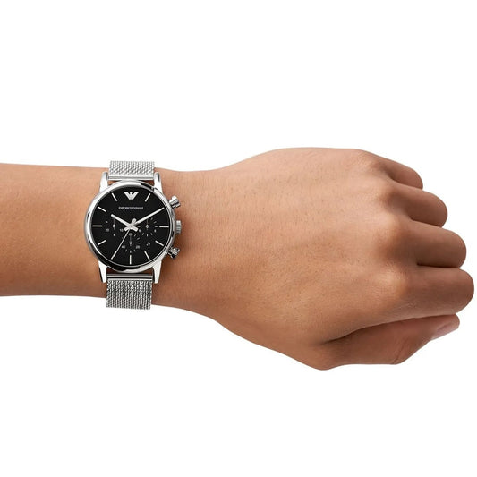 Emporio Armani AR1811 Luigi Men's 41mm Silver Mesh Watch - SJR London Timepiece