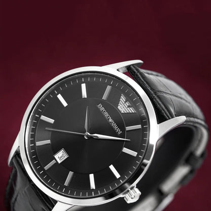 Emporio Armani AR2411 Renato Men's Black Leather Watch - SJR London Timepiece