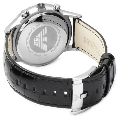 Emporio Armani AR2447 Renato Men's Black Leather Watch - SJR London Timepiece