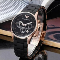Emporio Armani AR5905 Sportivo Men's Black & Rose Gold Watch - SJR London Timepiece