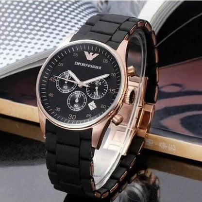 Emporio Armani AR5905 Sportivo Men's Black & Rose Gold Watch - SJR London Timepiece