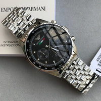 Emporio Armani AR5983 Tazio Men's Silver & Black Watch - SJR London Timepiece