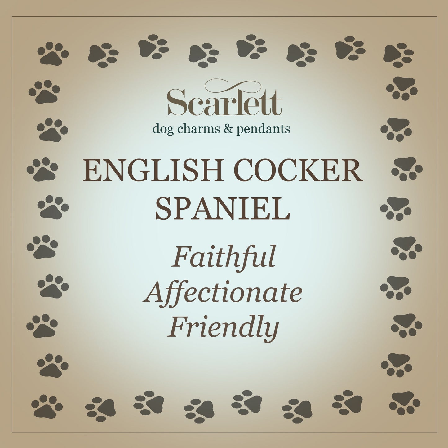 Silver English Cocker Spaniel dog charm bracelet by Scarlett Jewellery