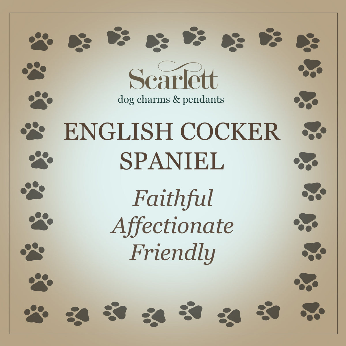 Silver English Cocker Spaniel dog charm bracelet by Scarlett Jewellery