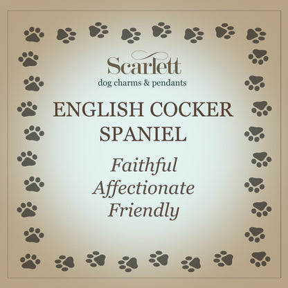 Silver English Cocker Spaniel dog charm bracelet by Scarlett Jewellery