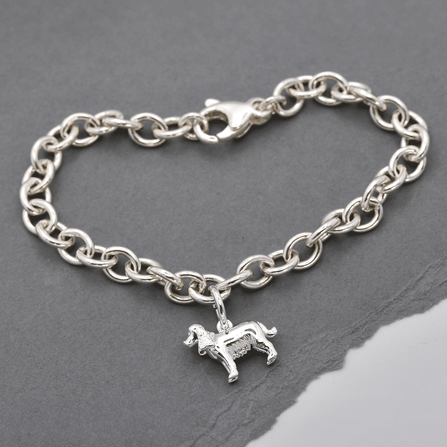 English Cocker Spaniel Silver Dog Charm Scarlett Jewellery