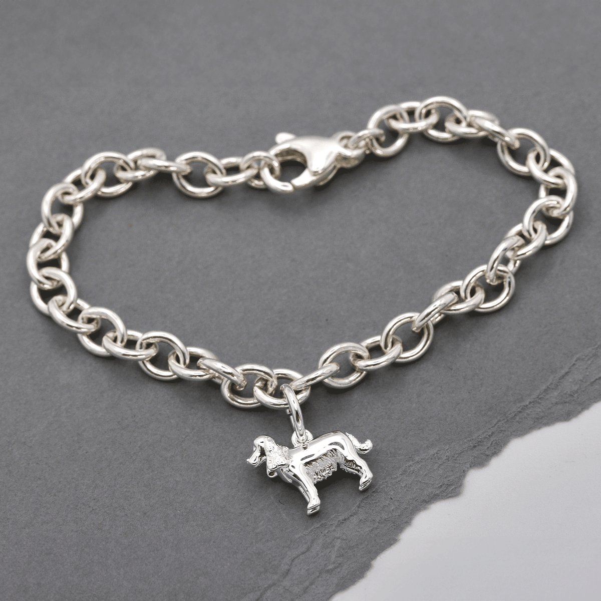 English Cocker Spaniel Silver Dog Charm Scarlett Jewellery