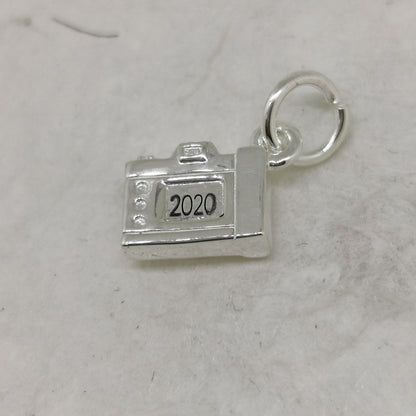 Vintage Camera Personalised Silver Charm Scarlett Jewellery