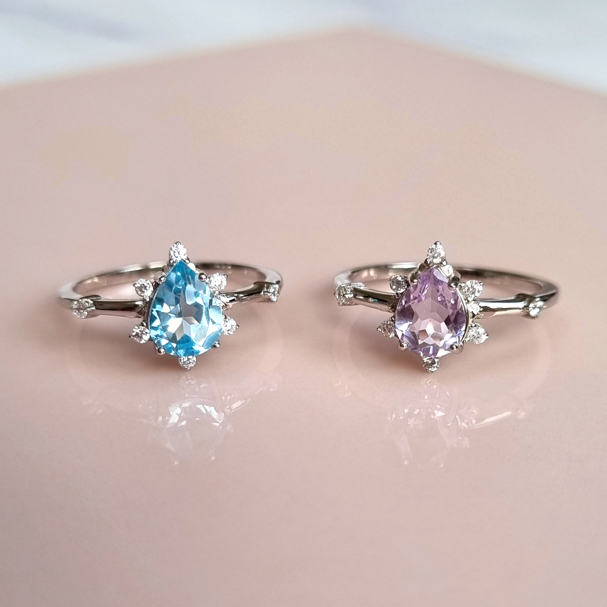 Estelle Lavender Amethyst Ring in Sterling Silver - SJR London Timepiece