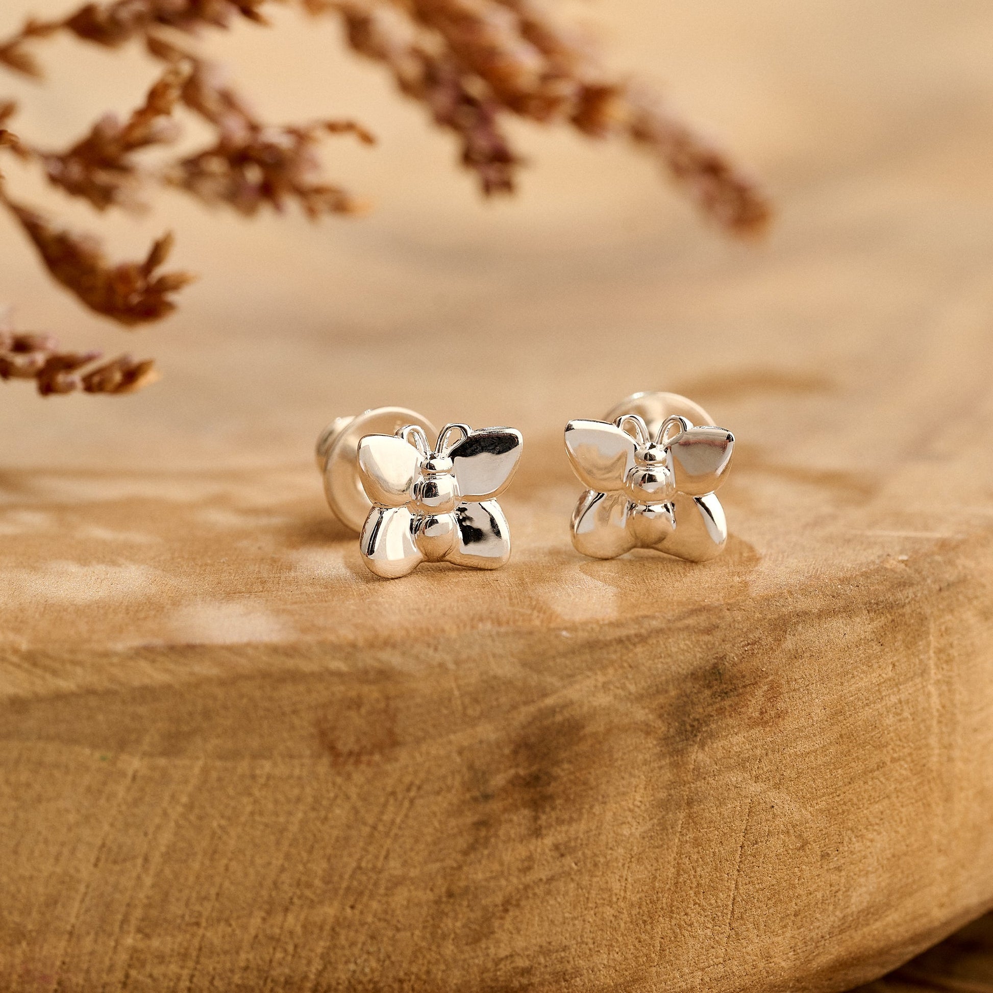 Flutterby' Silver Stud Earrings Scarlett Jewellery