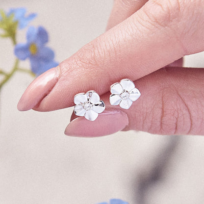 Forget-Me-Not Silver Stud Earrings Scarlett Jewellery