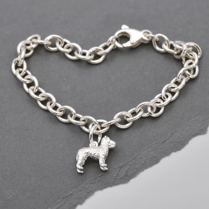 Silver fox terrier dog charm hanging from a chain by Scarlett Jewellery