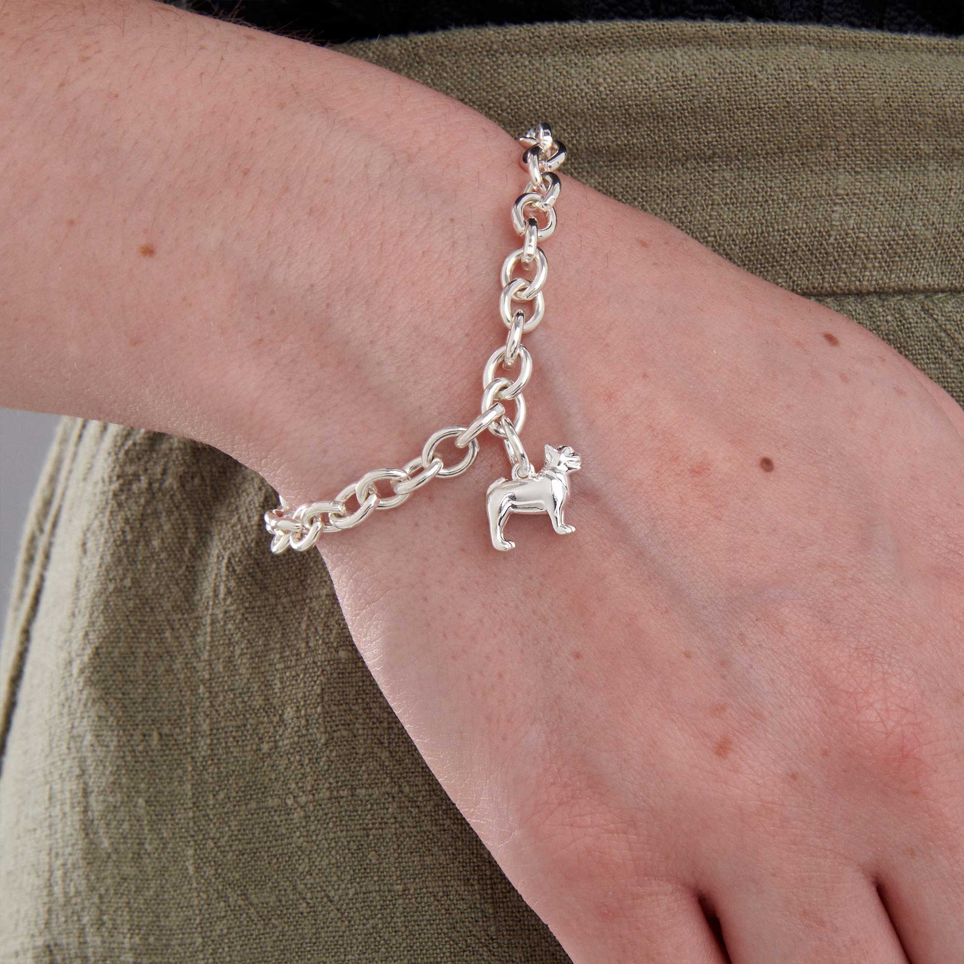 French Bulldog Silver Dog Charm Scarlett Jewellery