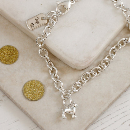 French Bulldog Silver Dog Charm Bracelet Scarlett Jewellery