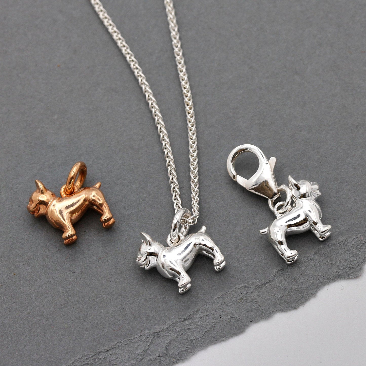 French Bulldog Silver Dog Charm Scarlett Jewellery