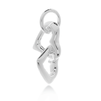 A silver friendship bracelet charm with engraved "Friends Forever" text by Scarlett Jewellery.