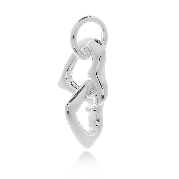 A silver friendship bracelet charm with engraved "Friends Forever" text by Scarlett Jewellery.