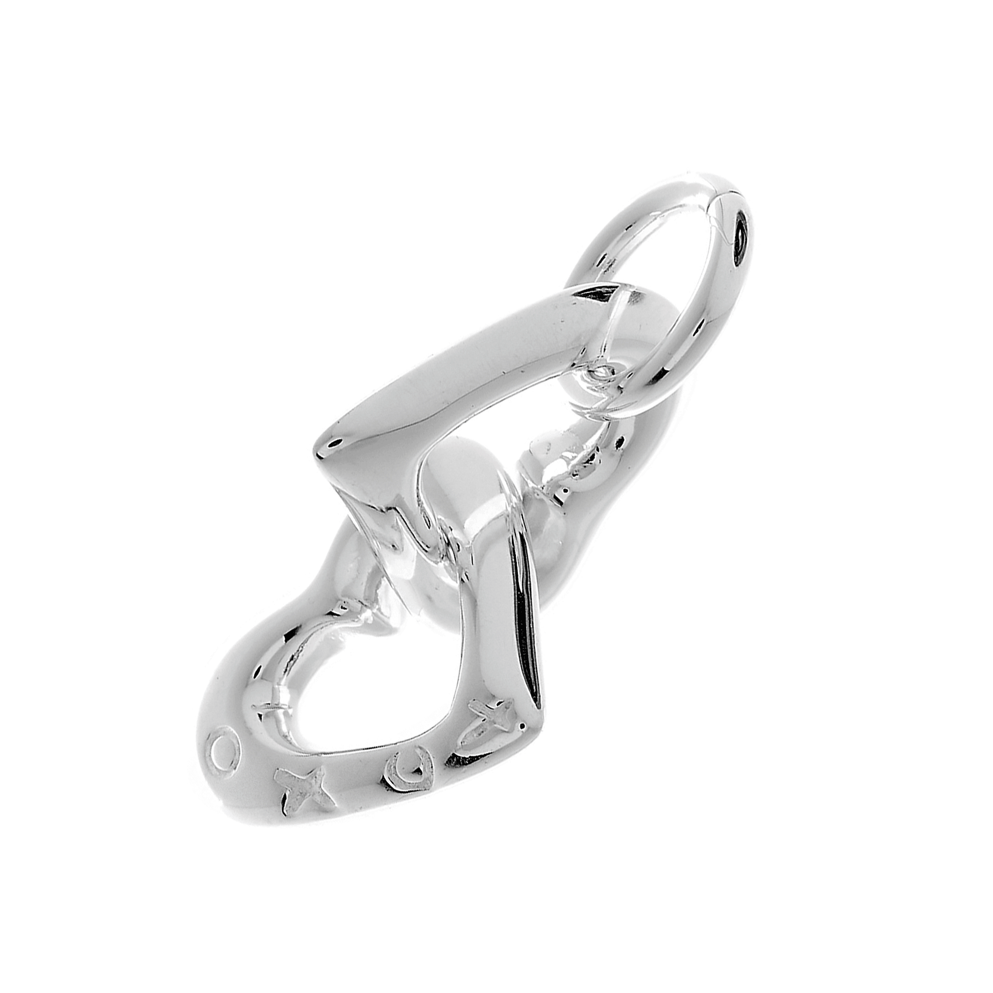 A silver friendship charm with engraved text on a blue velvet background by Scarlett Jewellery.