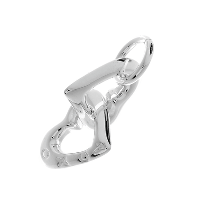 A silver friendship charm with engraved text on a blue velvet background by Scarlett Jewellery.