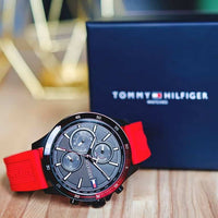 Tommy Hilfiger 1791722 Bank Men's Red Silicone Watch - SJR London Timepiece