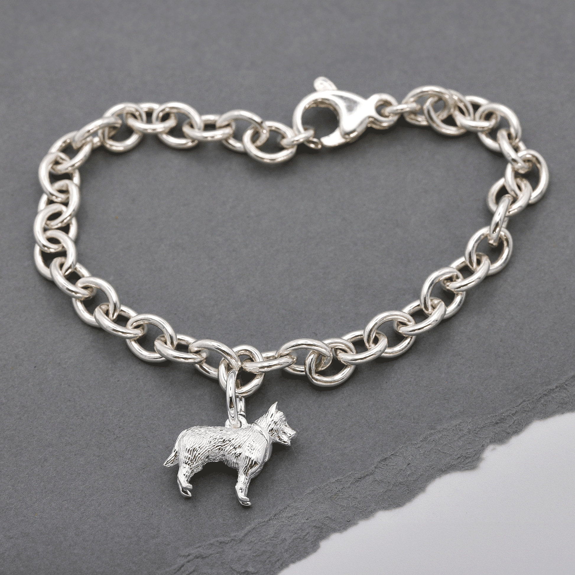 German Shepherd Silver Dog Charm Scarlett Jewellery