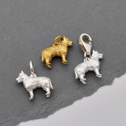 German Shepherd Silver Dog Charm Scarlett Jewellery