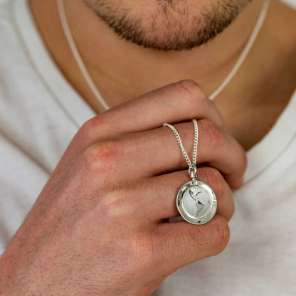 Americas Map Globe Personalised St Christopher - Silver Chain Scarlett Jewellery