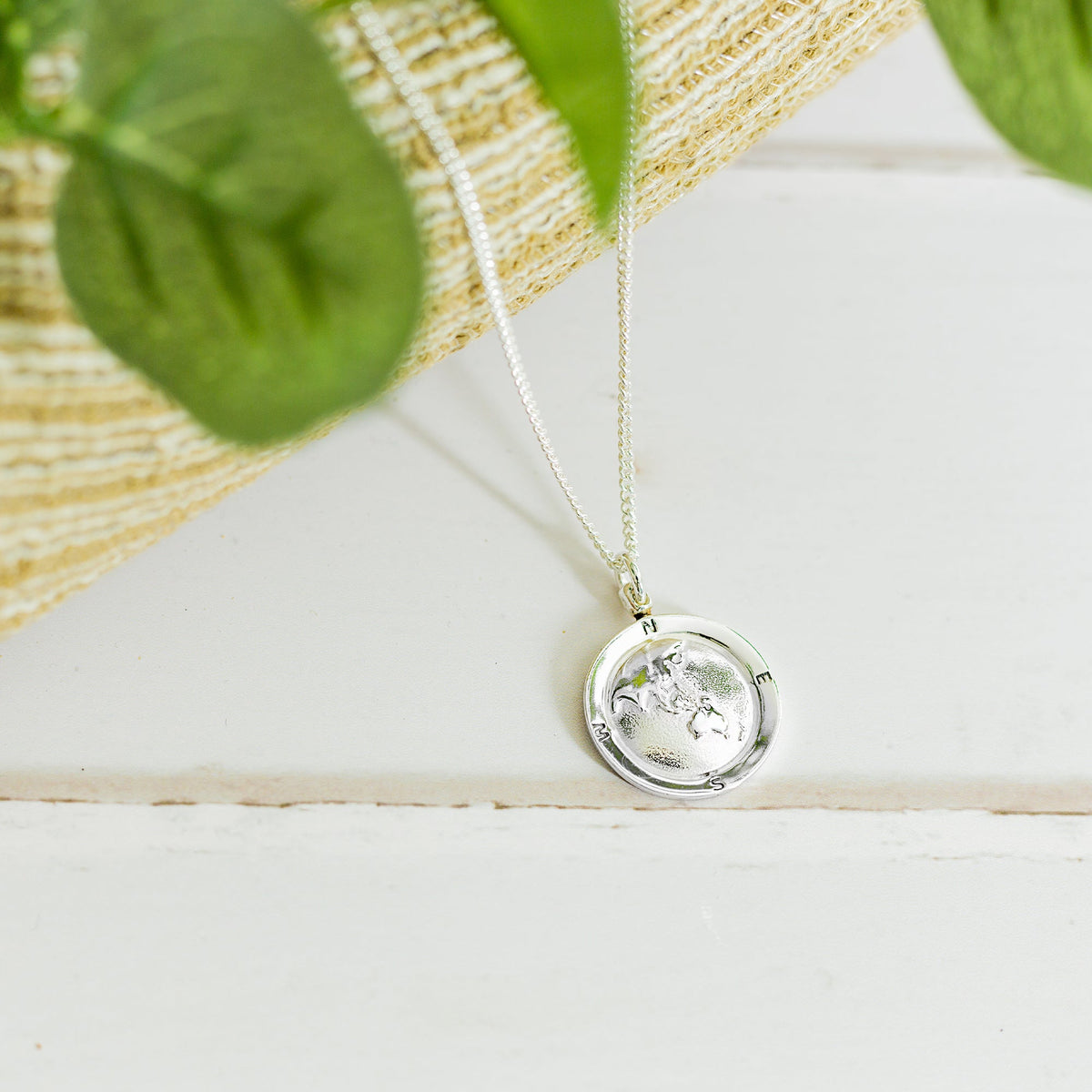 Australasia Map Globe Personalised St Christopher - Silver Chain Scarlett Jewellery