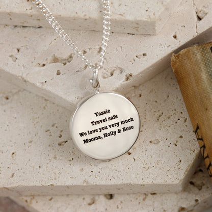 Americas Map Globe Personalised St Christopher - Silver Chain Scarlett Jewellery