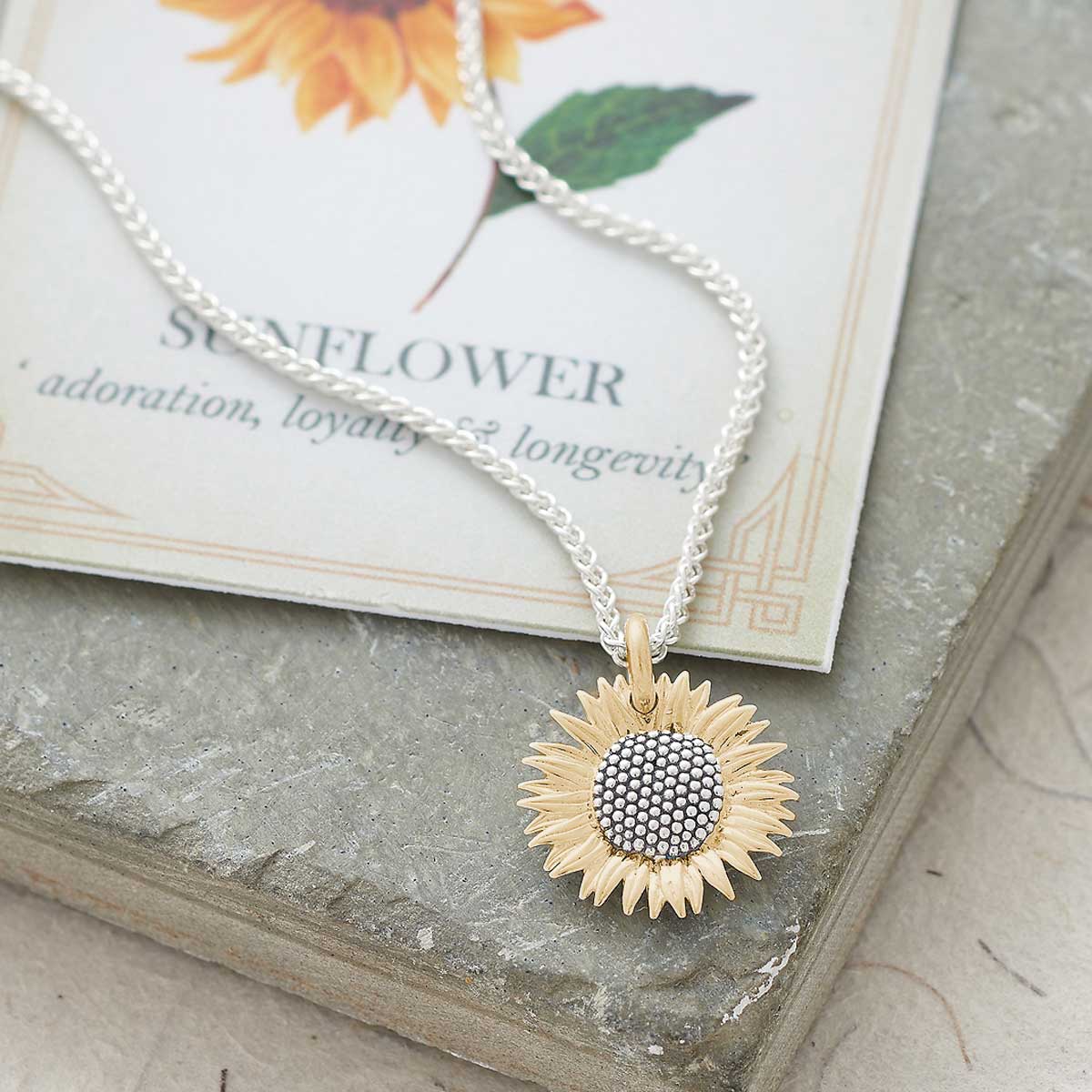 Gold Vermeil Sunflower Silver Charm Scarlett Jewellery