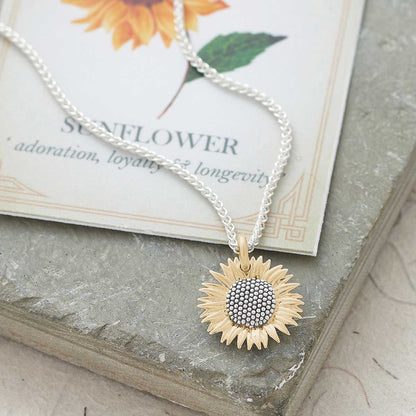 Gold Vermeil Sunflower Silver Charm Scarlett Jewellery