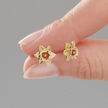 Daffodil Gold Vermeil Silver Studs Scarlett Jewellery