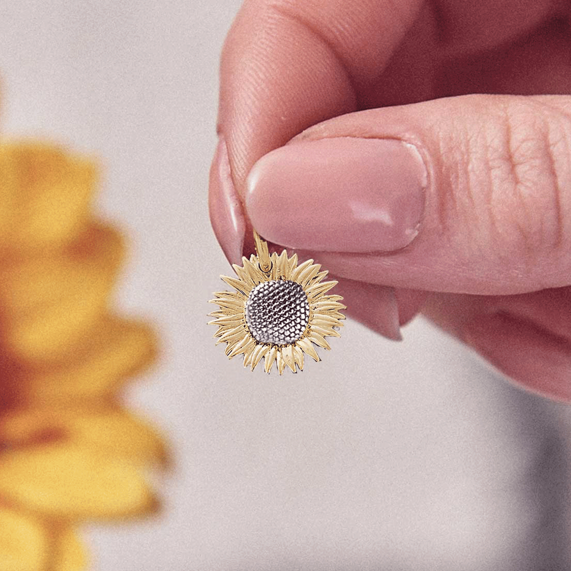 Gold Vermeil Sunflower Silver Charm Scarlett Jewellery