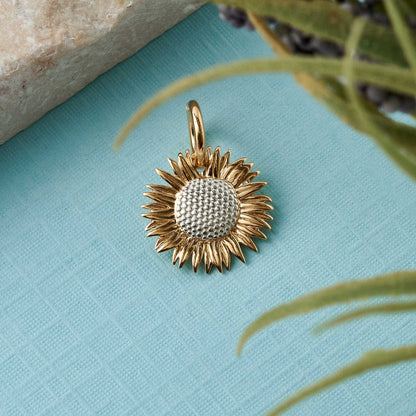 Gold Vermeil Sunflower Silver Charm Scarlett Jewellery