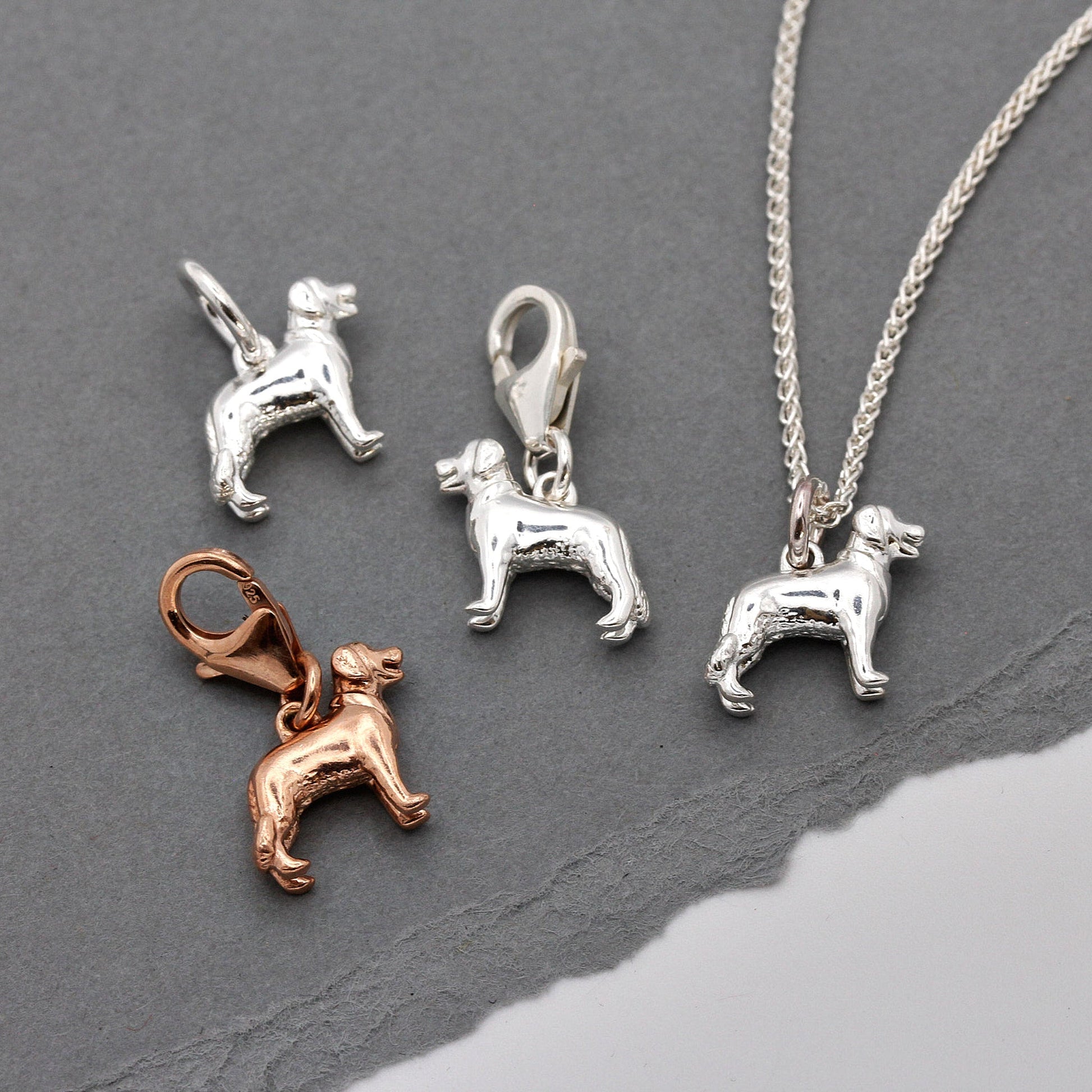 Golden Retriever Silver Dog Charm Scarlett Jewellery