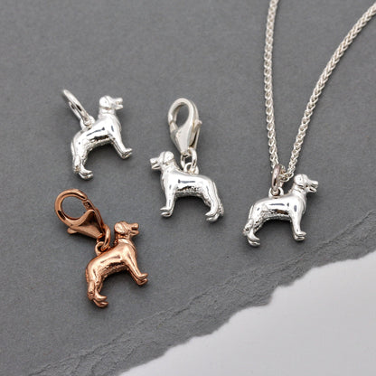 Golden Retriever Silver Dog Charm Scarlett Jewellery