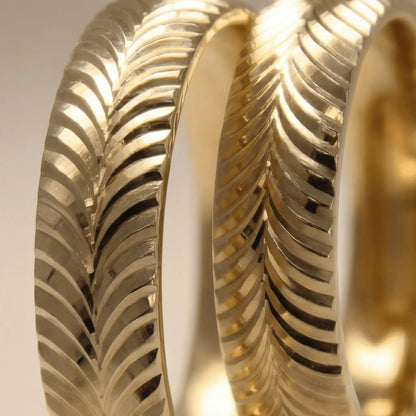 5mm Gold Wedding Band – Spiral Wave – 9ct/14ct/18ct Gold Majestic Jewellery